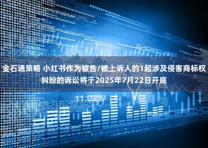金石通策略 小红书作为被告/被上诉人的1起涉及侵害商标权纠纷的诉讼将于2025年7月22日开庭